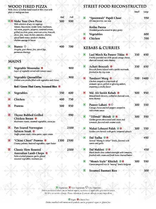 Cafe 77 East menu