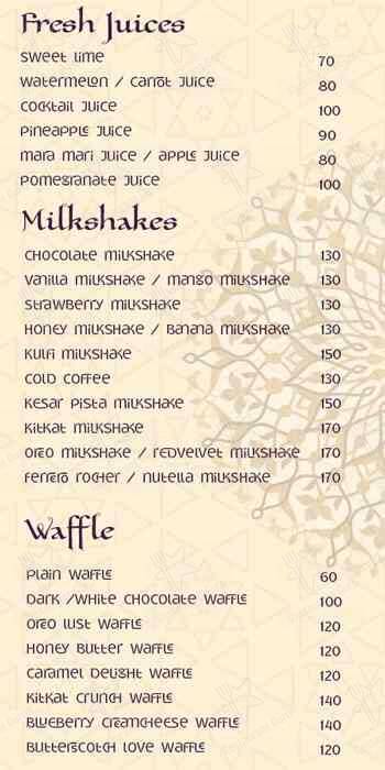 Cafe Armaan menu