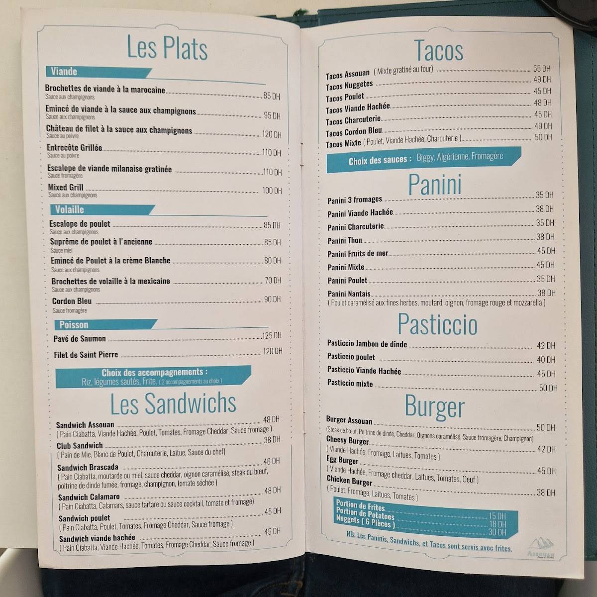 Menu de Assouan