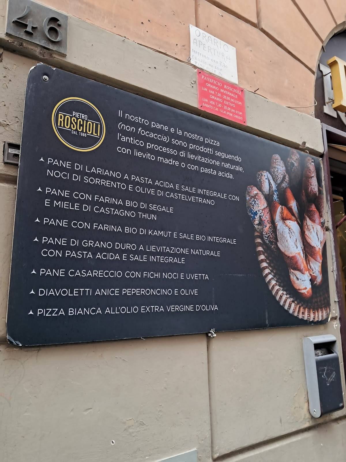 Menu di Forno Roscioli Esquilino 