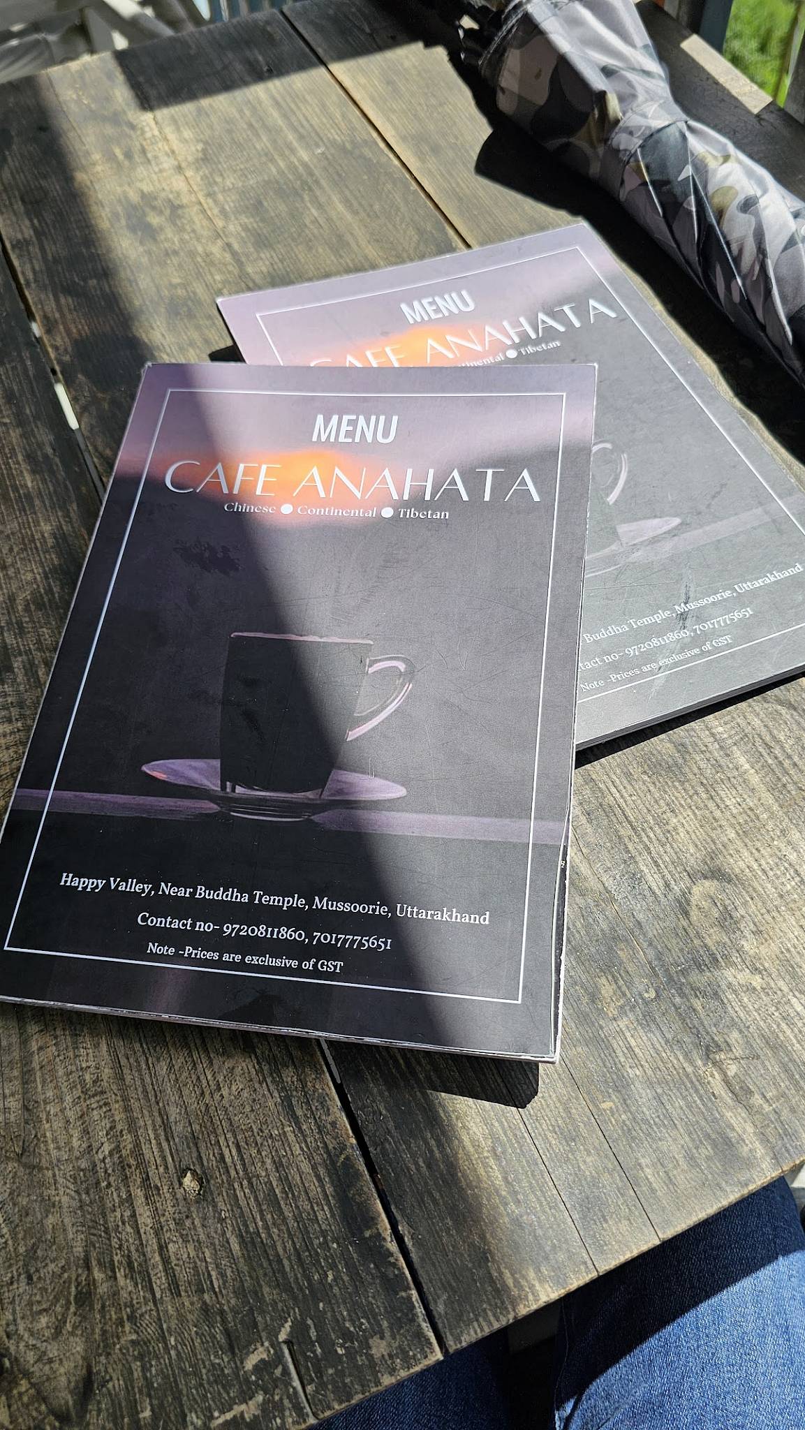 Cafe Anahata menu