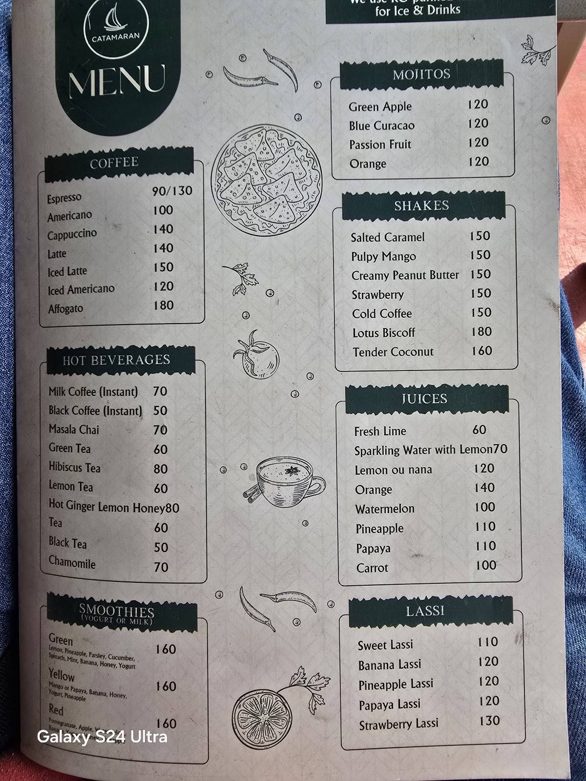 Cafe Catamaran menu