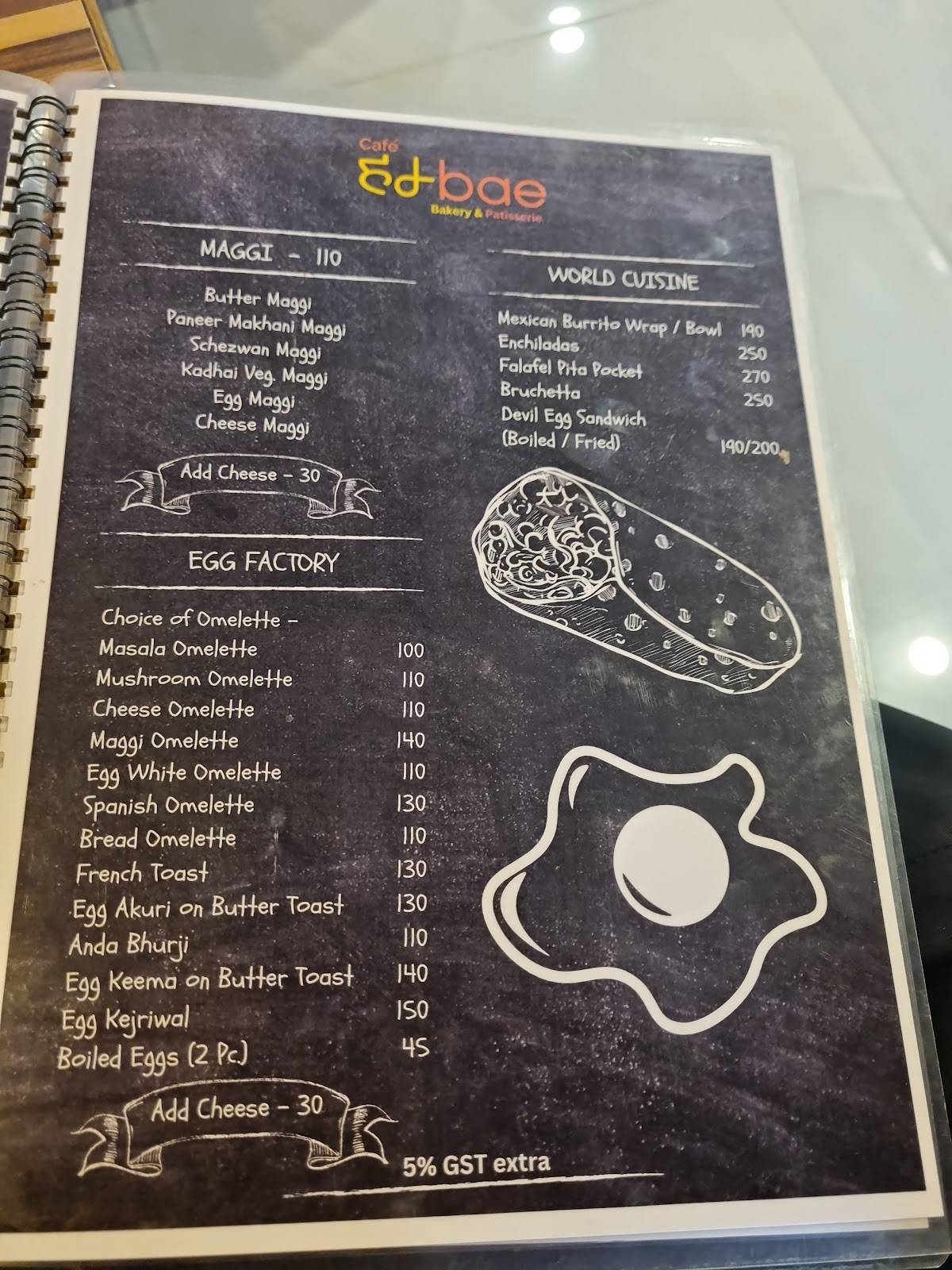 Cafe HumBae Bakery menu
