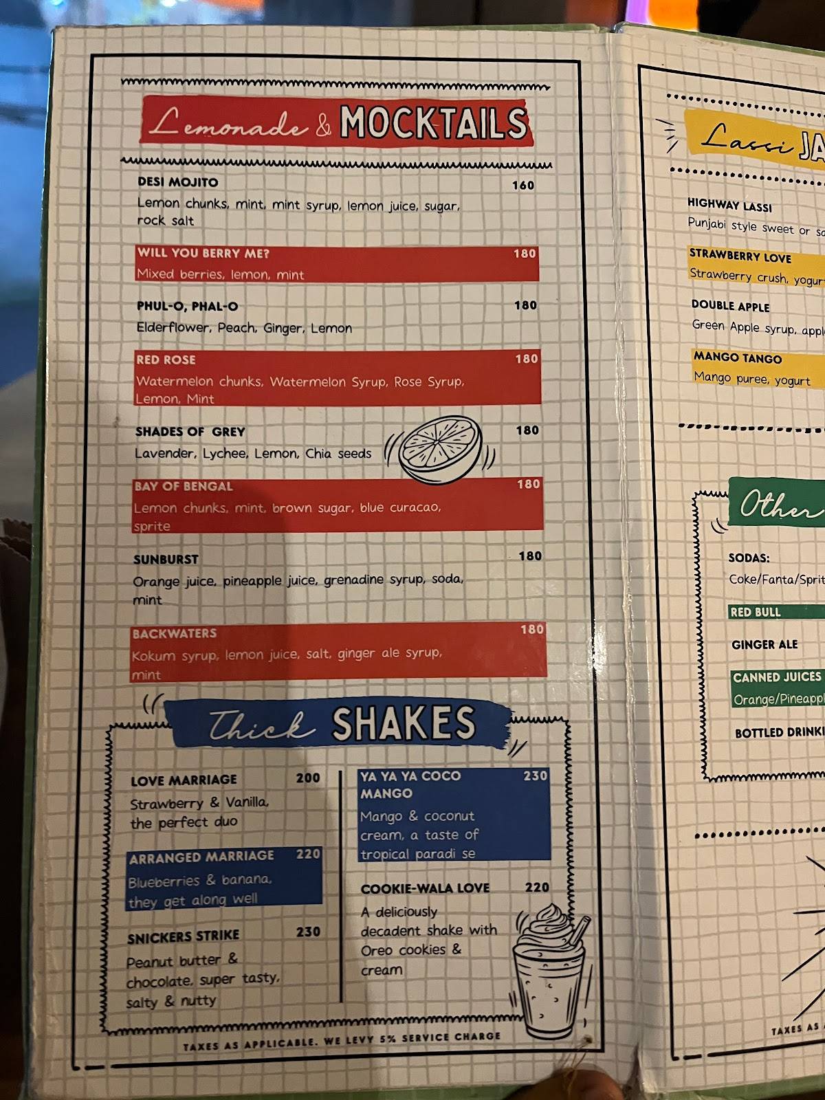 Cafe Yum Yum menu
