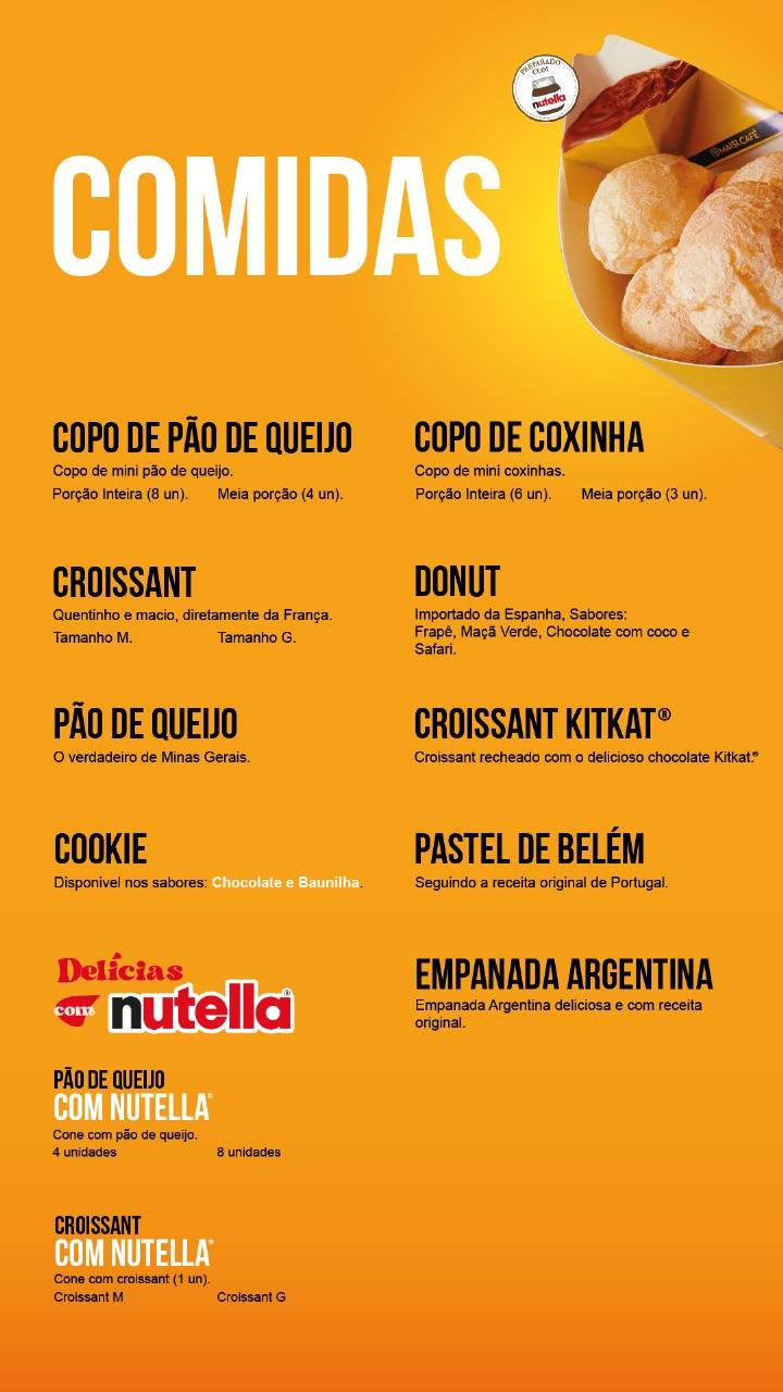 Cafeteria Mais1 Café - Sorocaba Centro cardápio