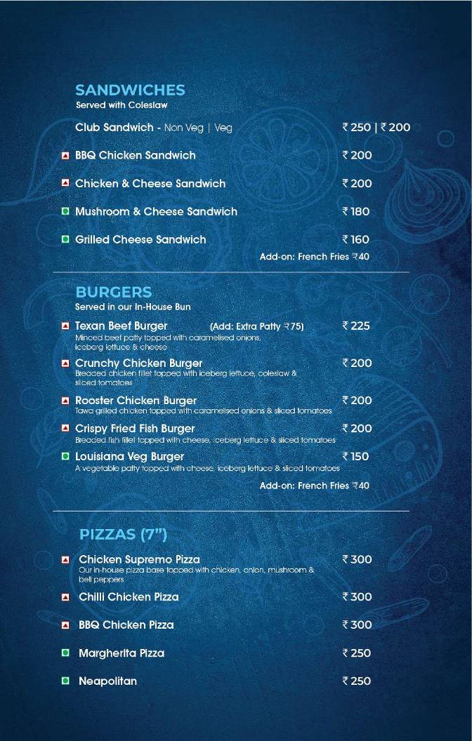 Cafe Canopy MG Road menu