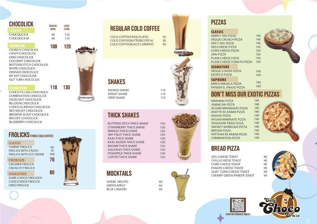 Cafe Choco Craze menu