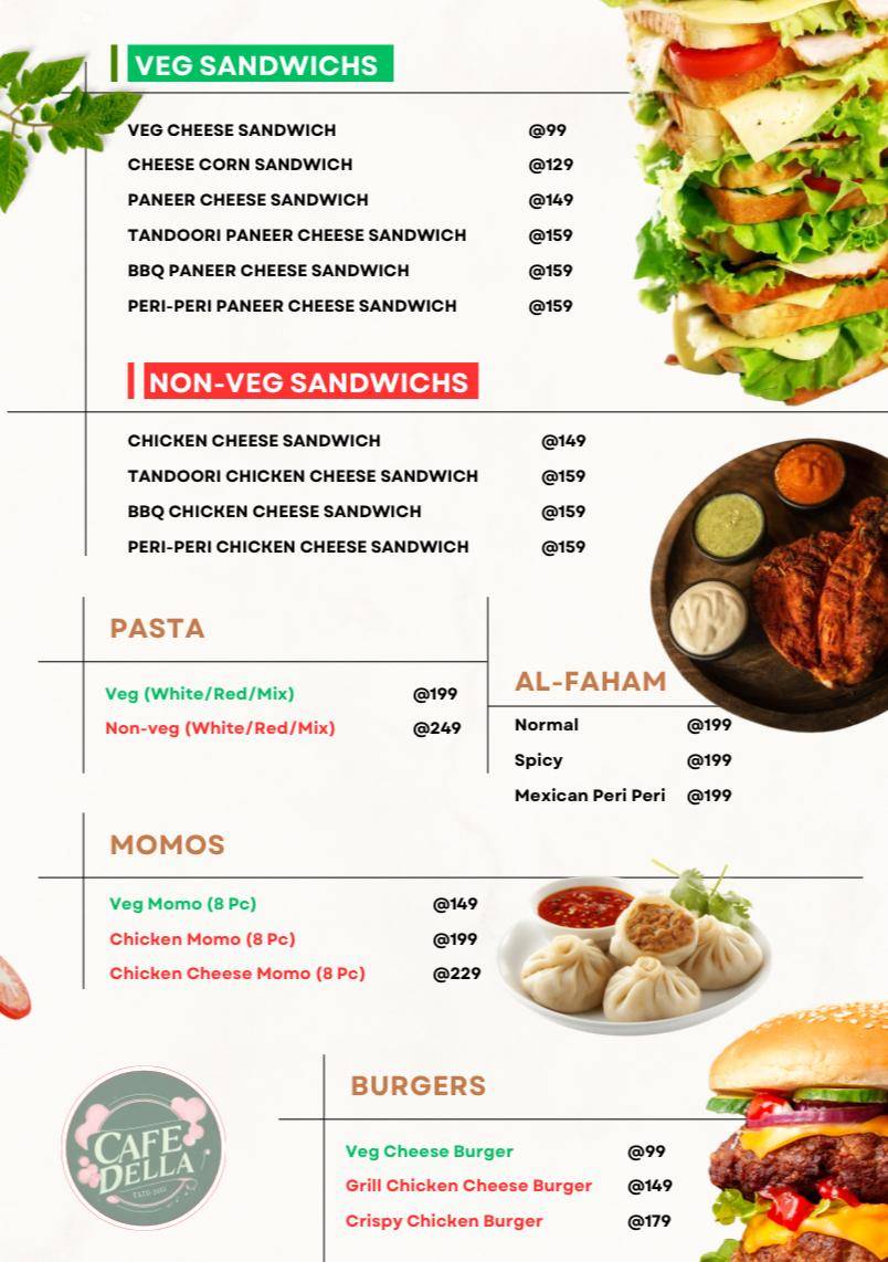 Cafe Della menu