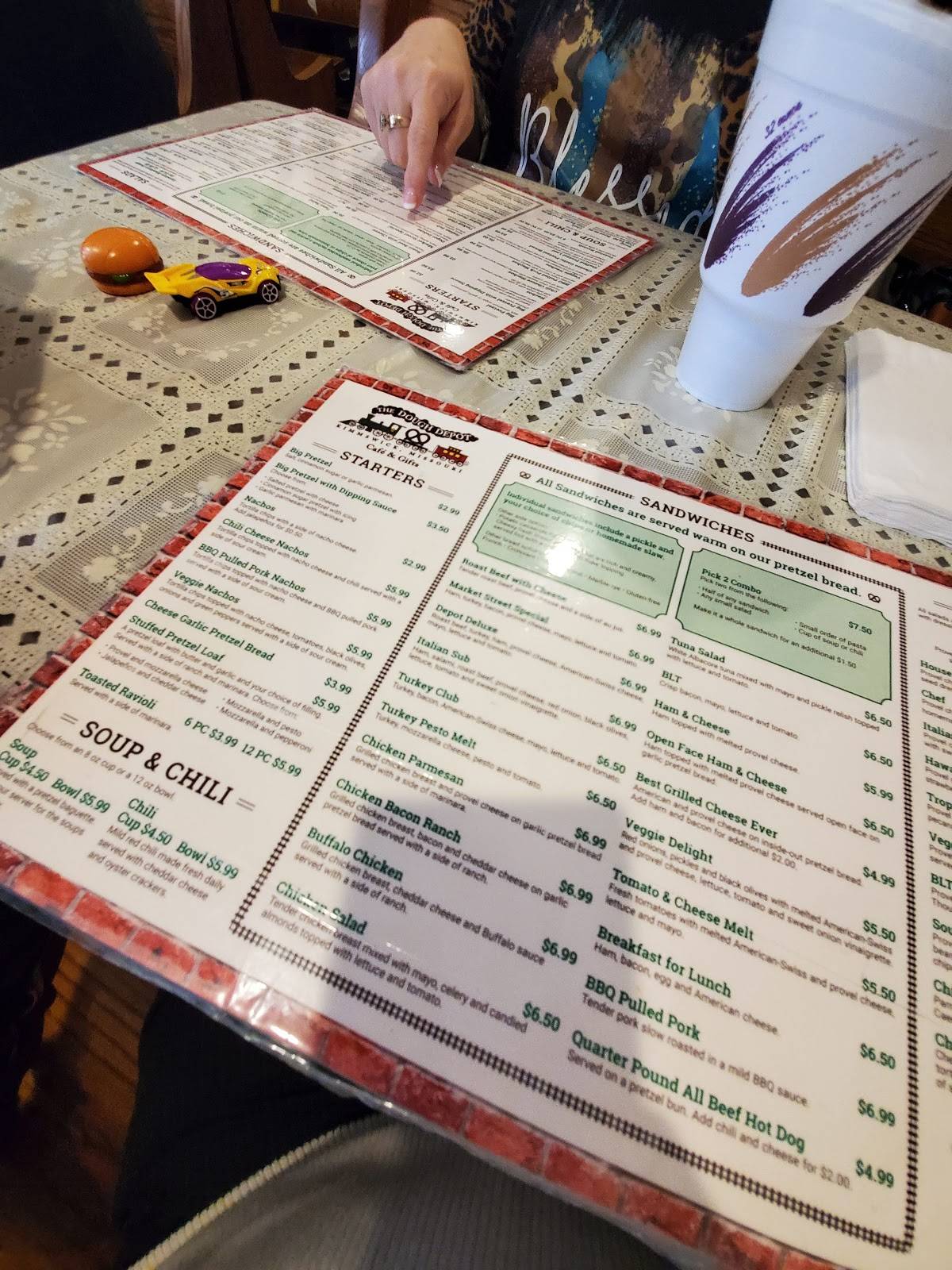 Menu at Dough Depot cafe, Kimmswick