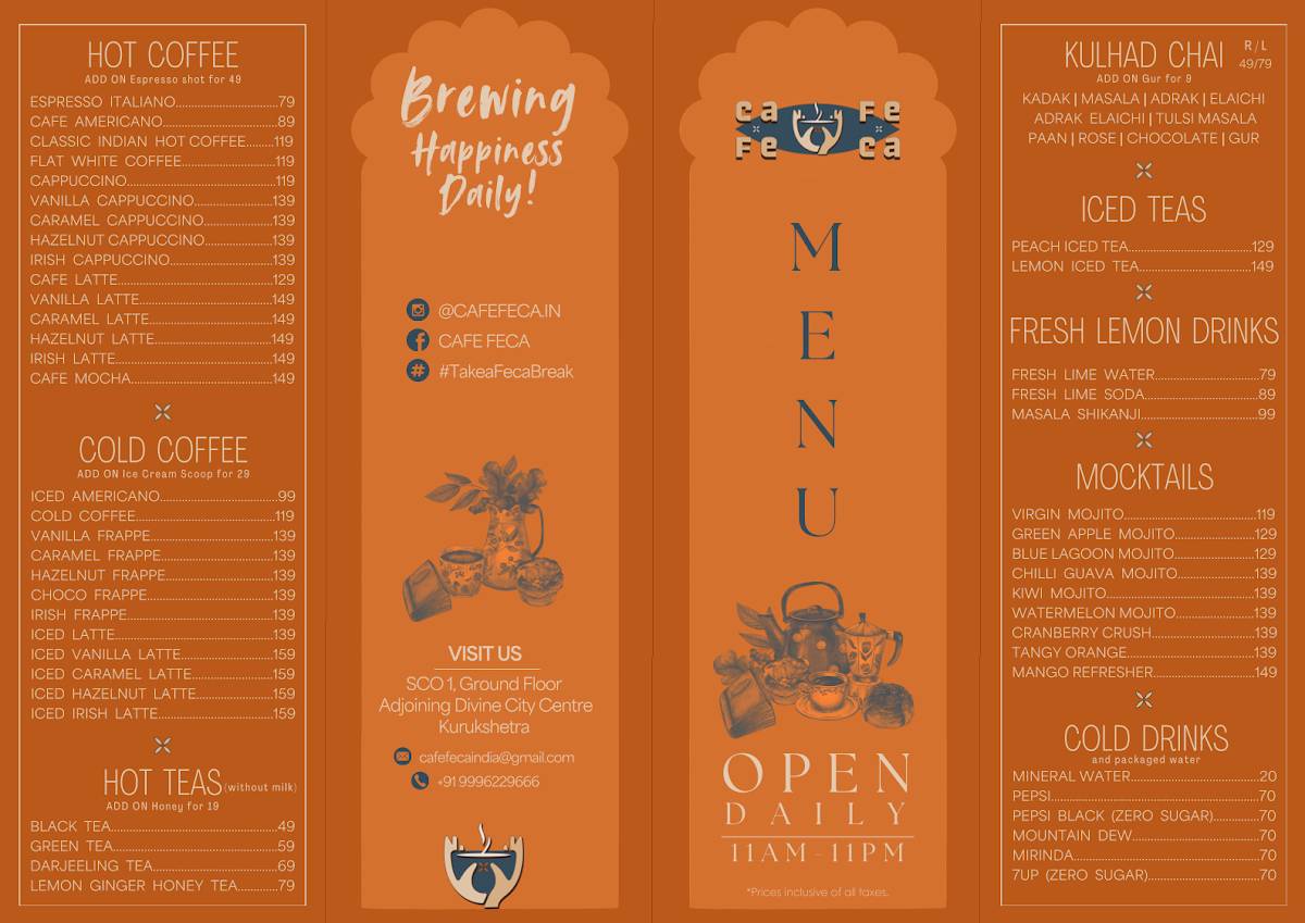 Cafe Feca menu