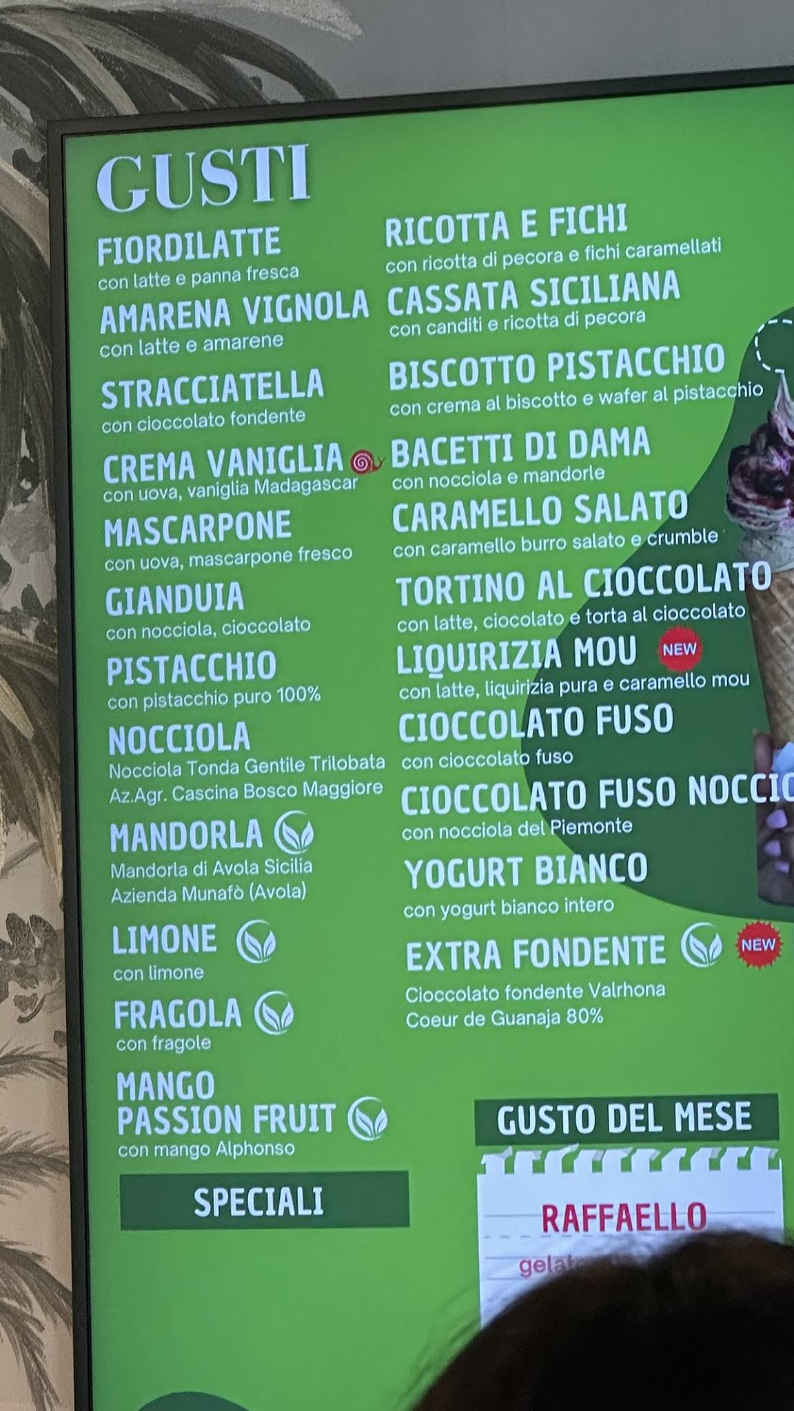 Menu di Gelateria il Castello 