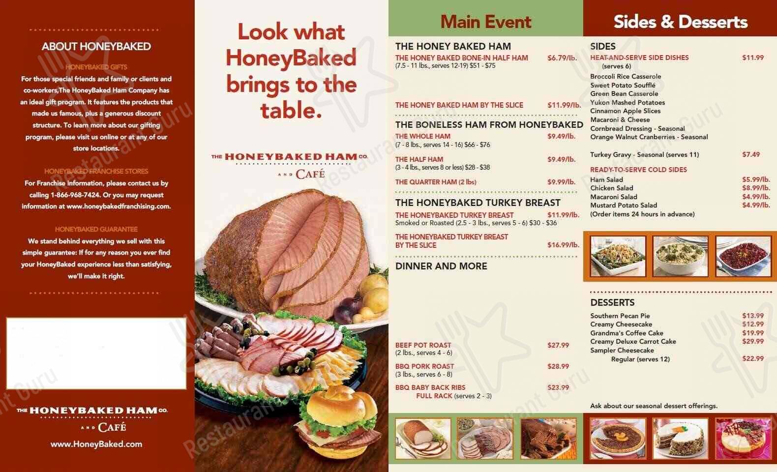 The Honey Baked Ham Company menu