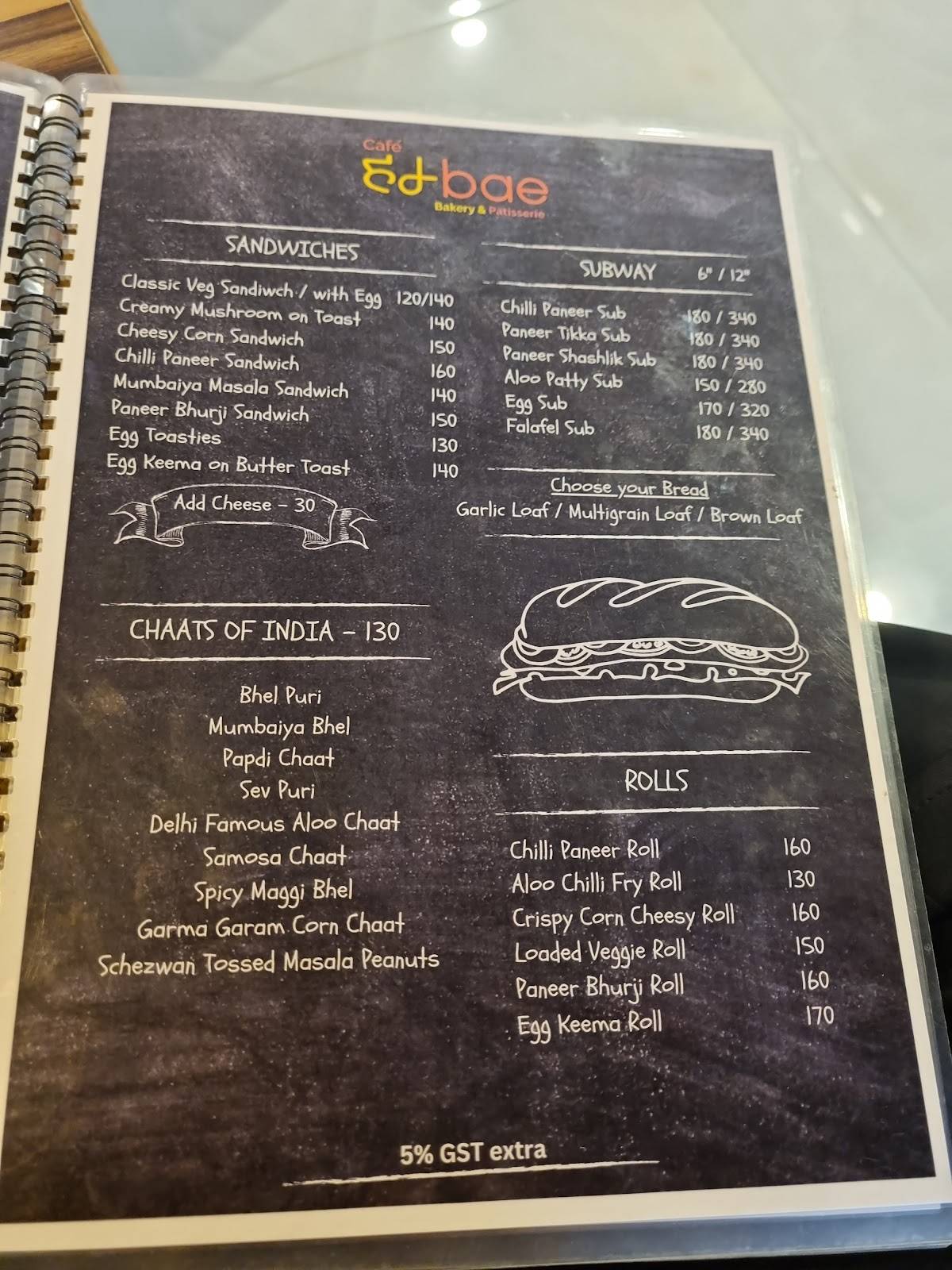 Cafe HumBae Bakery menu