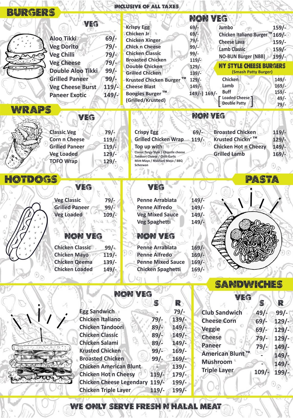 Cafe Knight Riders menu