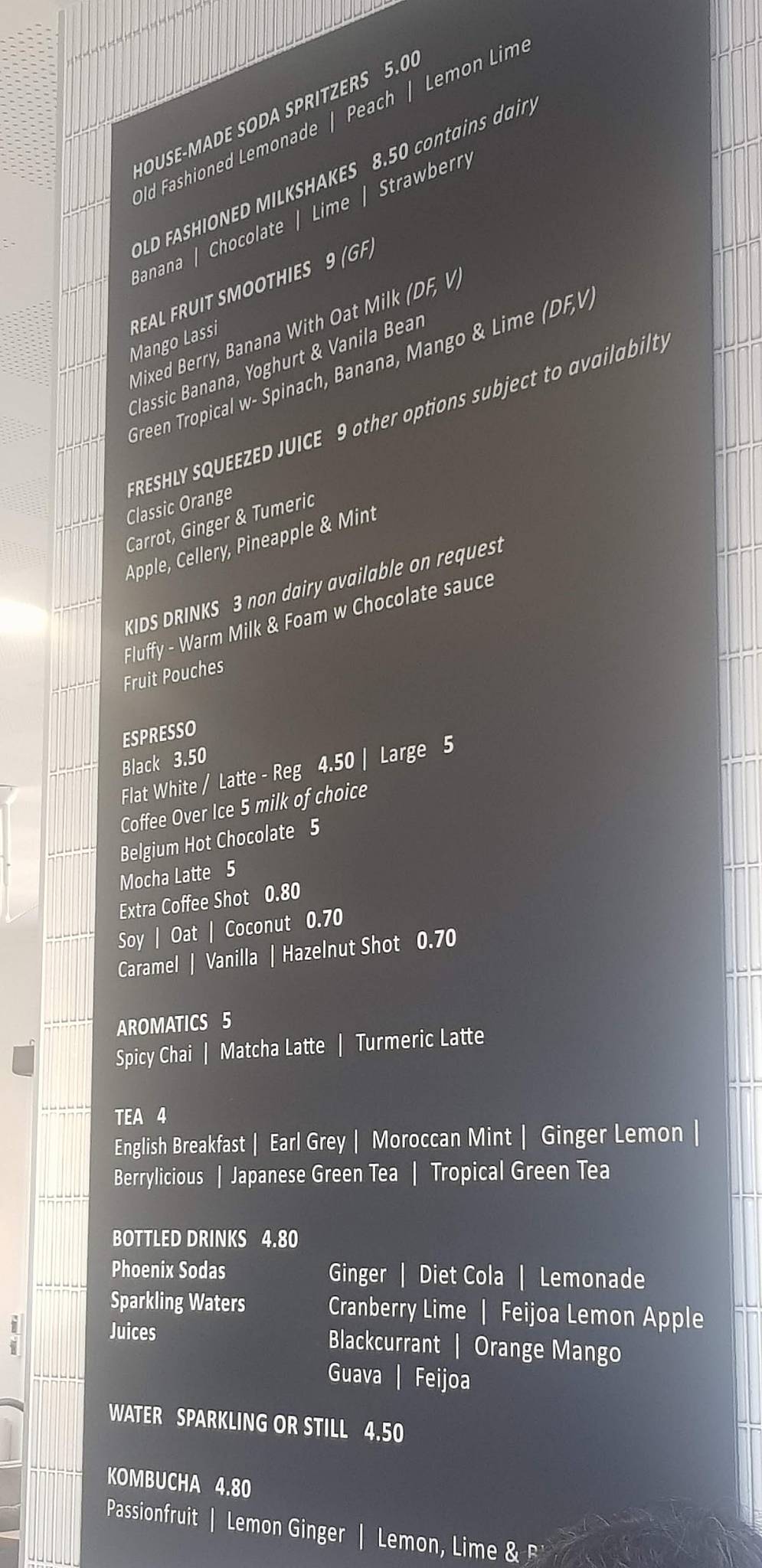 Menu at Kreem Cafe Mount Roskill, Auckland