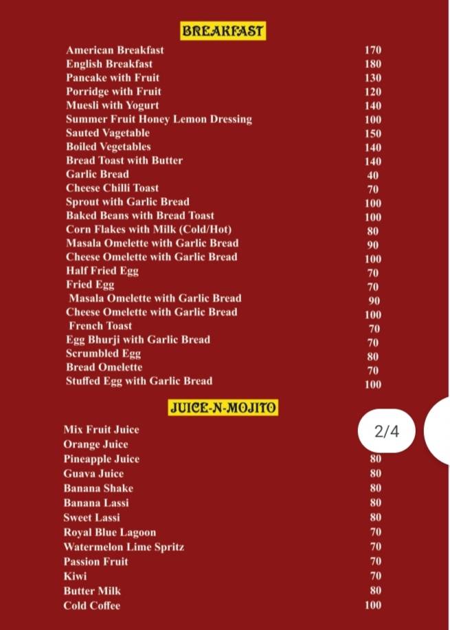 Little deep Cafe menu