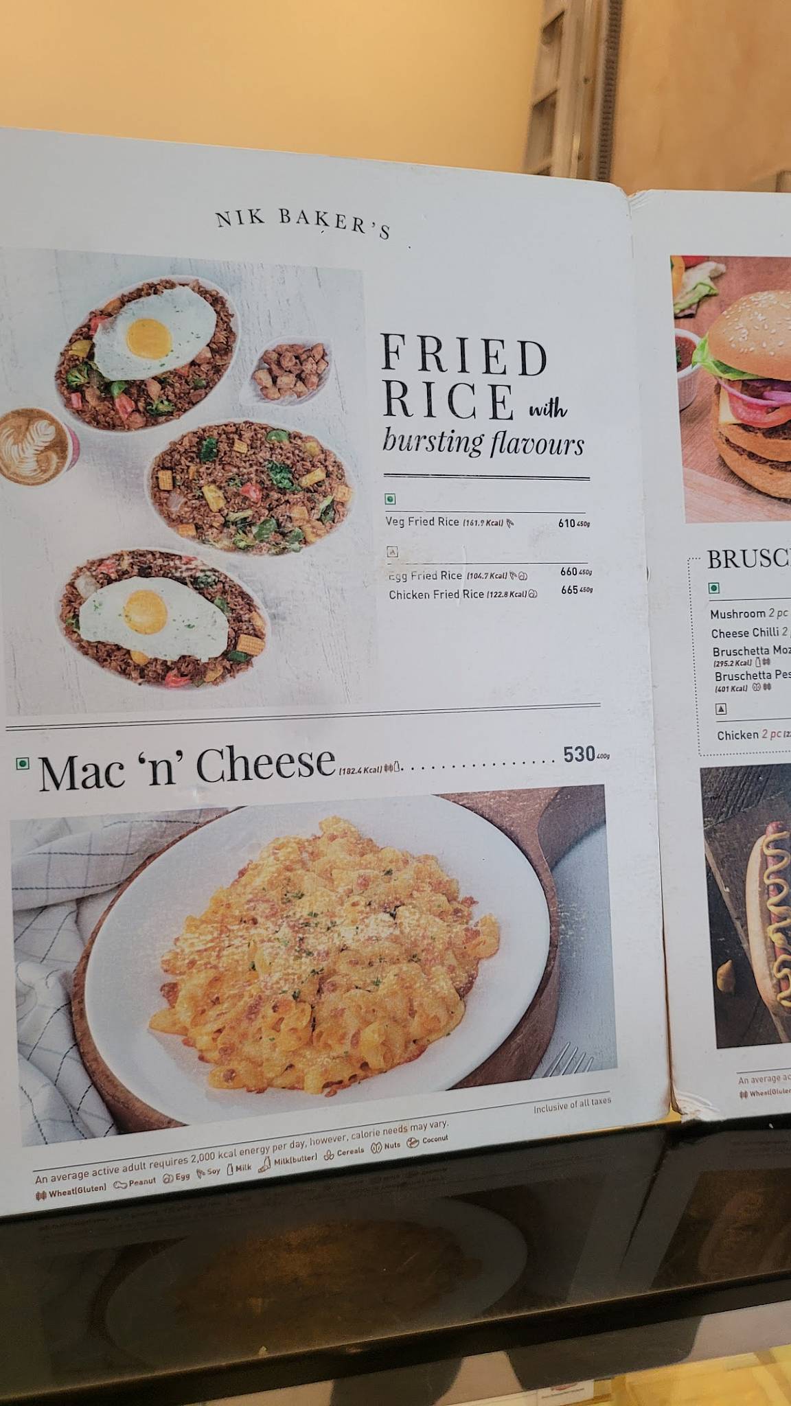 NIK BAKER'S menu