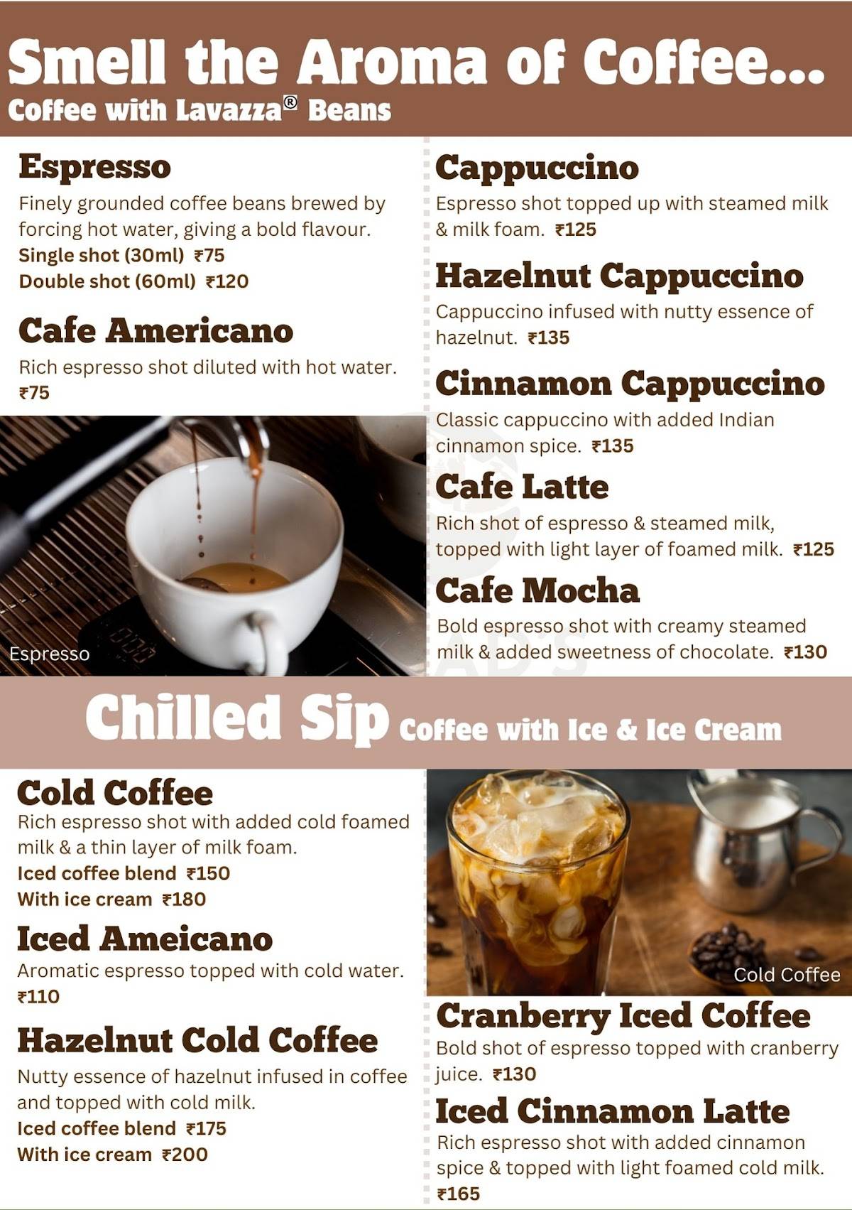 Nomad's Cafe menu