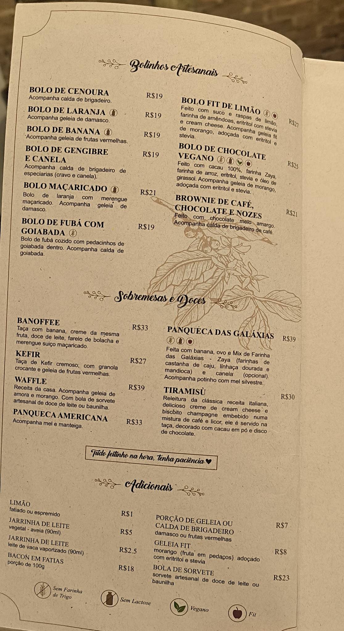 O Armazém Café cardápio