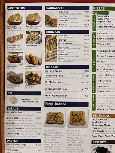 Cafe Pizza Corner menu