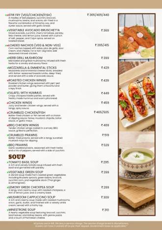 Reader’s Coffee House menu