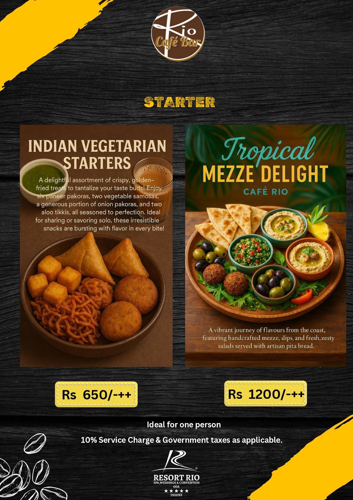 Cafe Rio Bar menu
