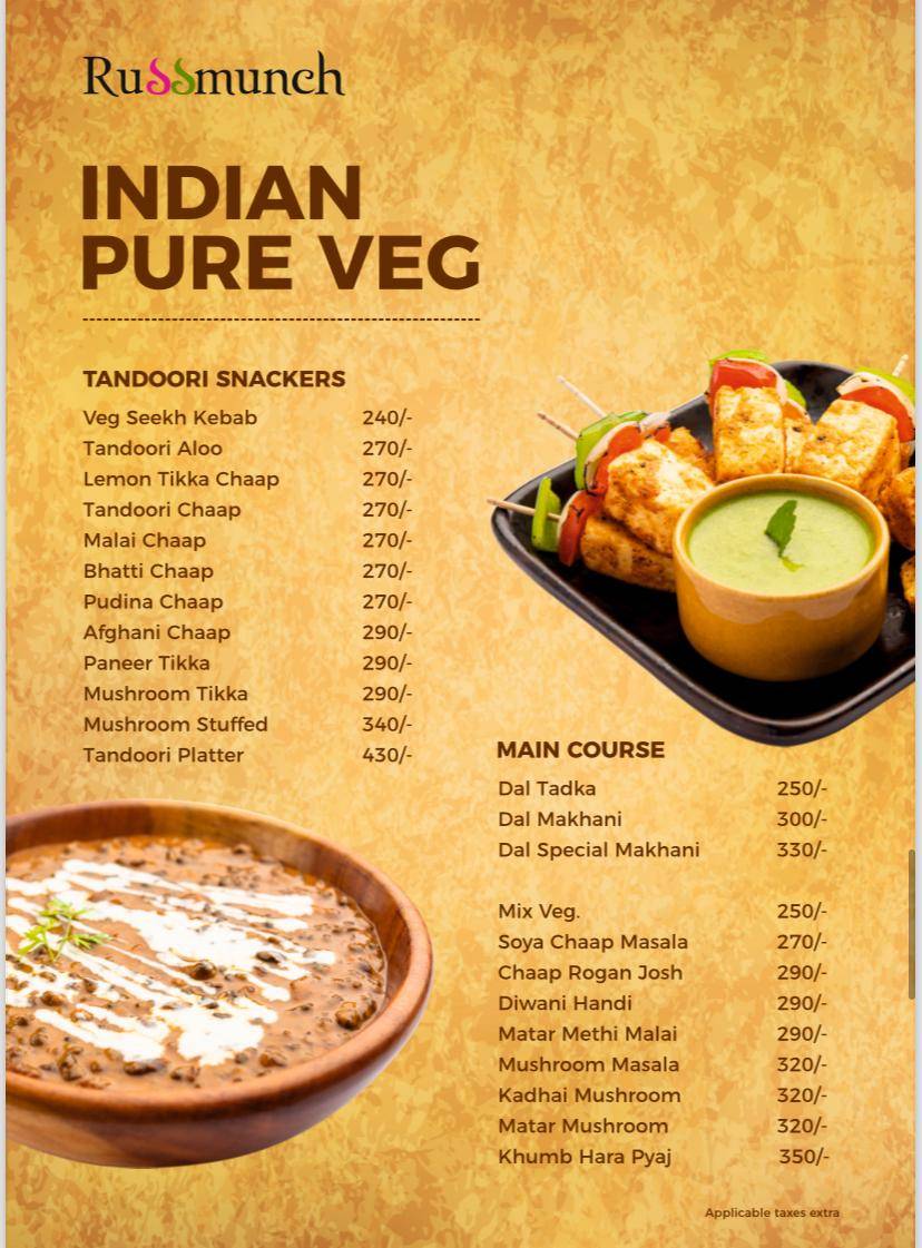 Cafe' Russmunch menu