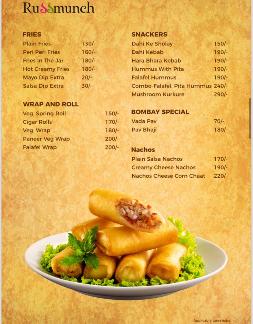 Cafe' Russmunch menu