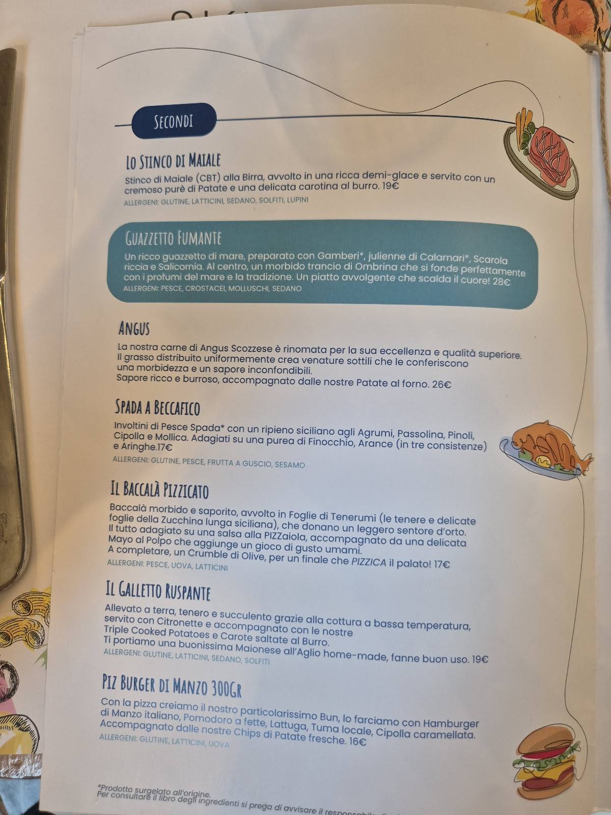 Menu di Sikulo - Umori & Sapori 