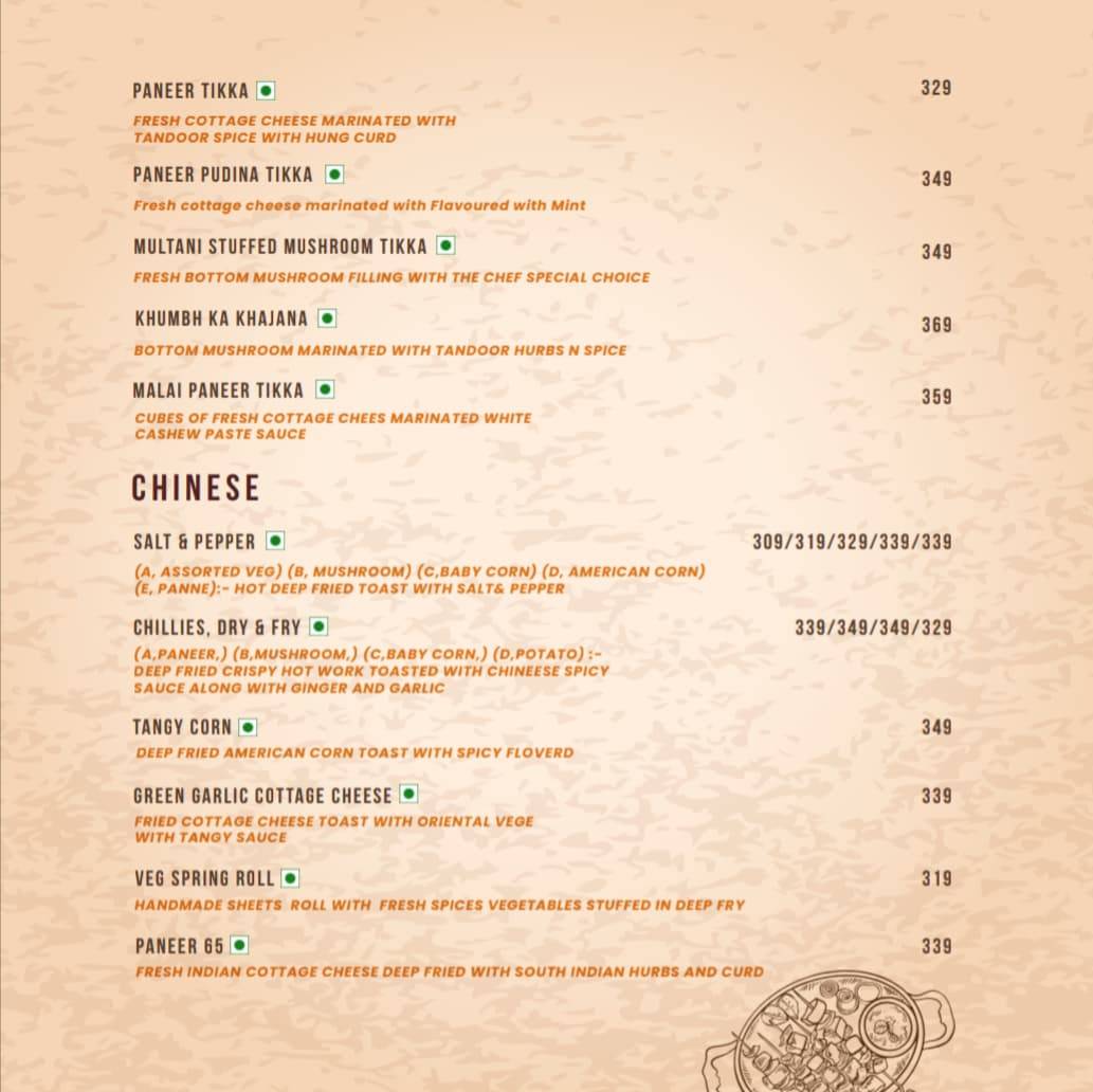 Cafe Skylite menu