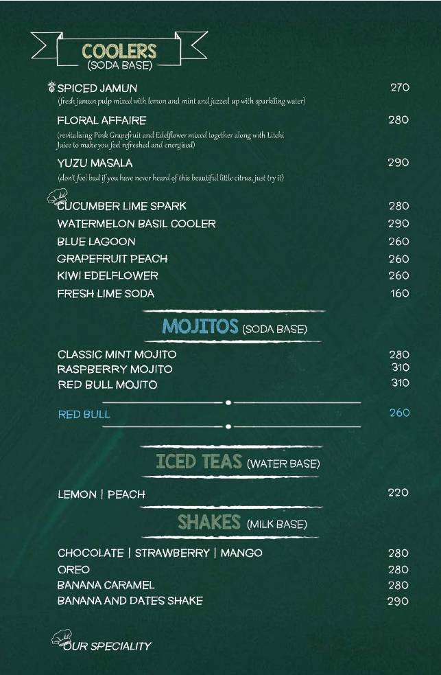 Snacking menu