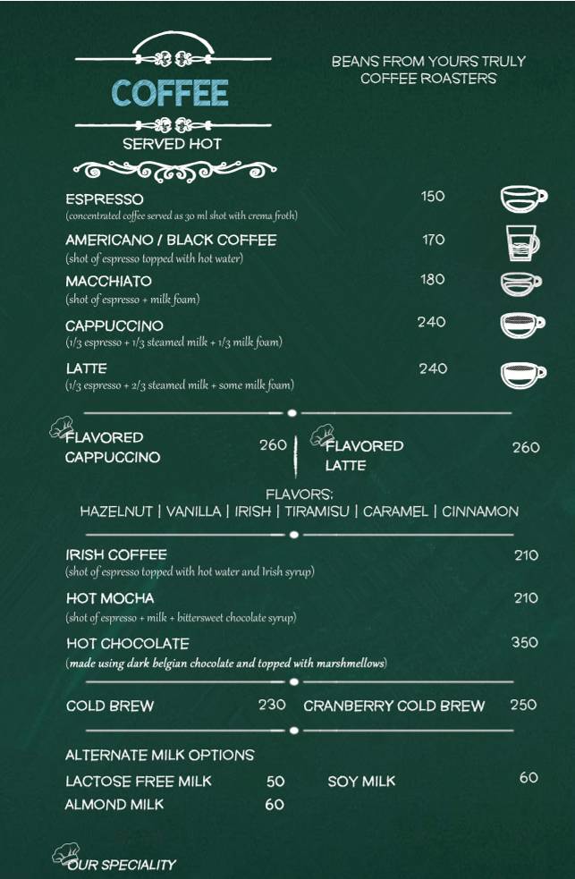 Snacking menu