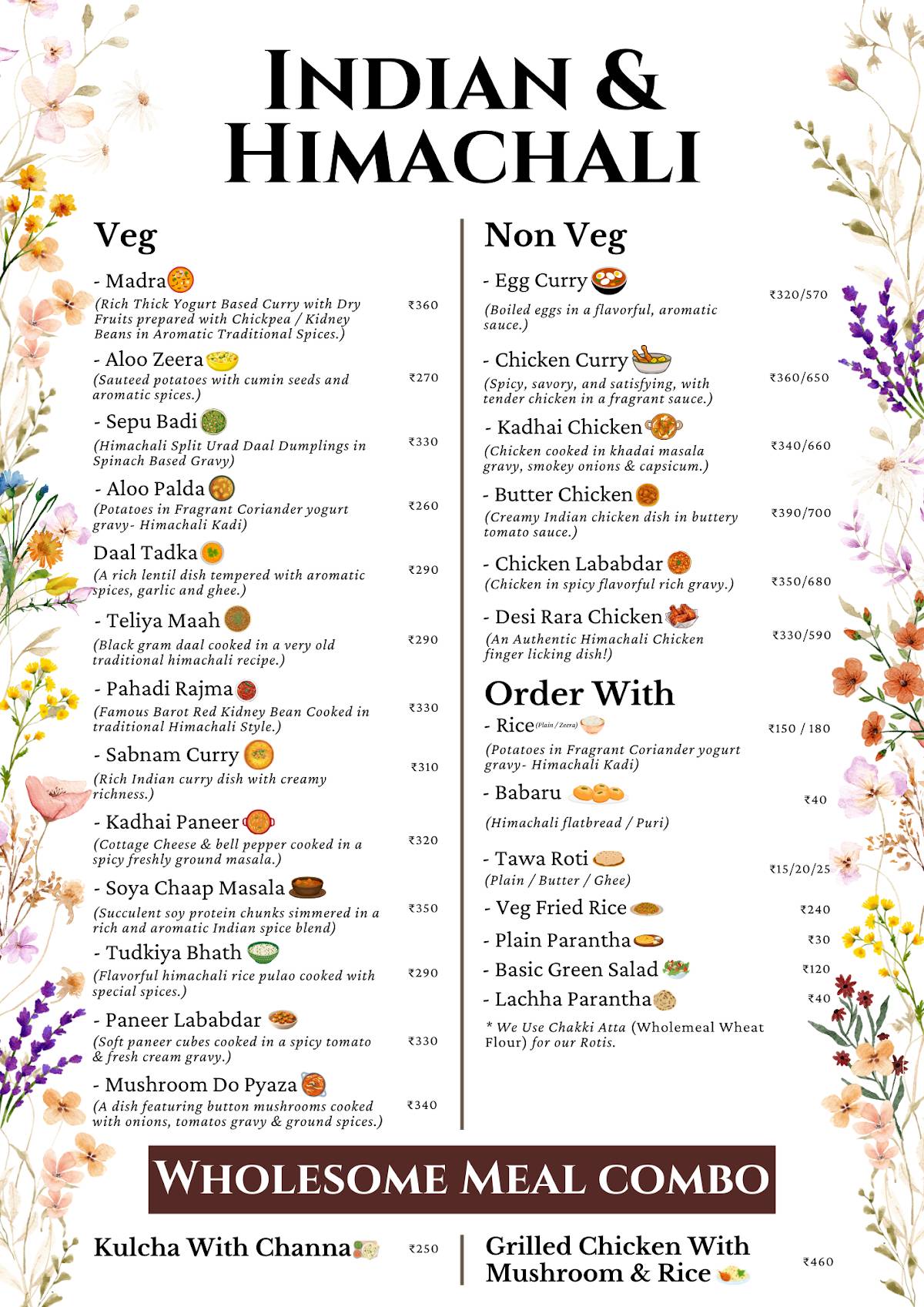 The Northern Cafe menu