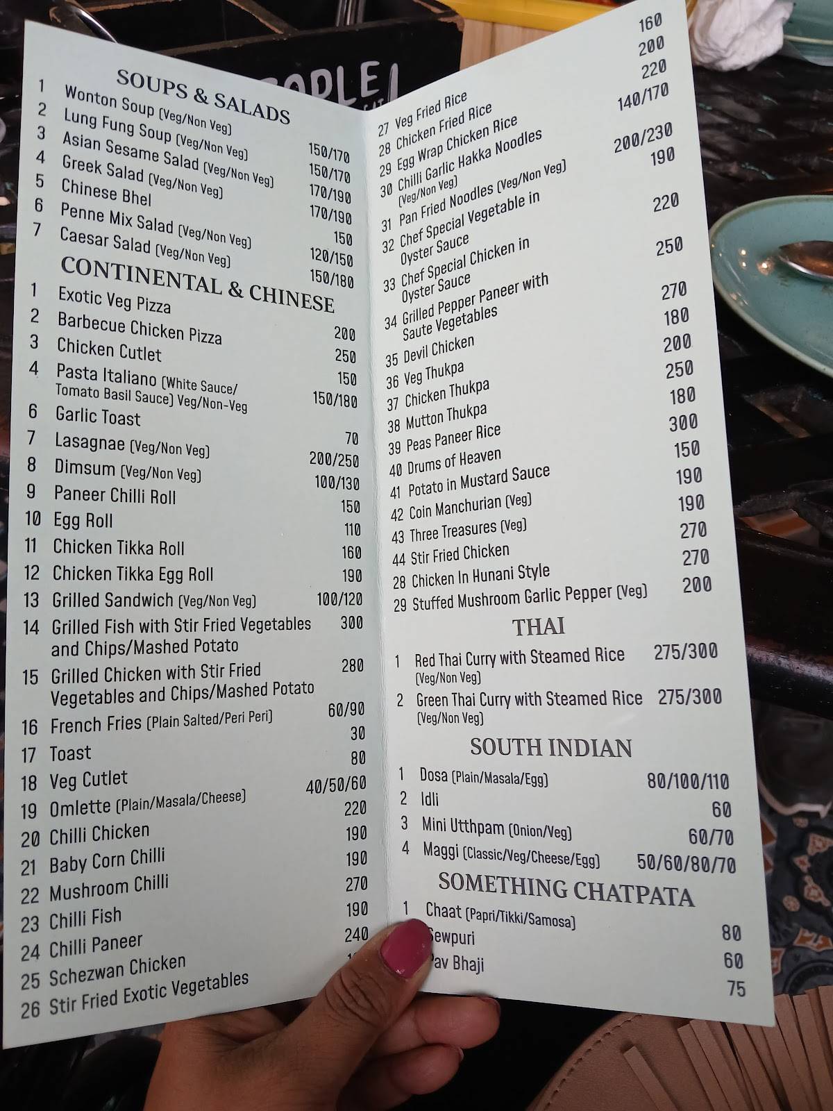 The Uptown Cafe menu