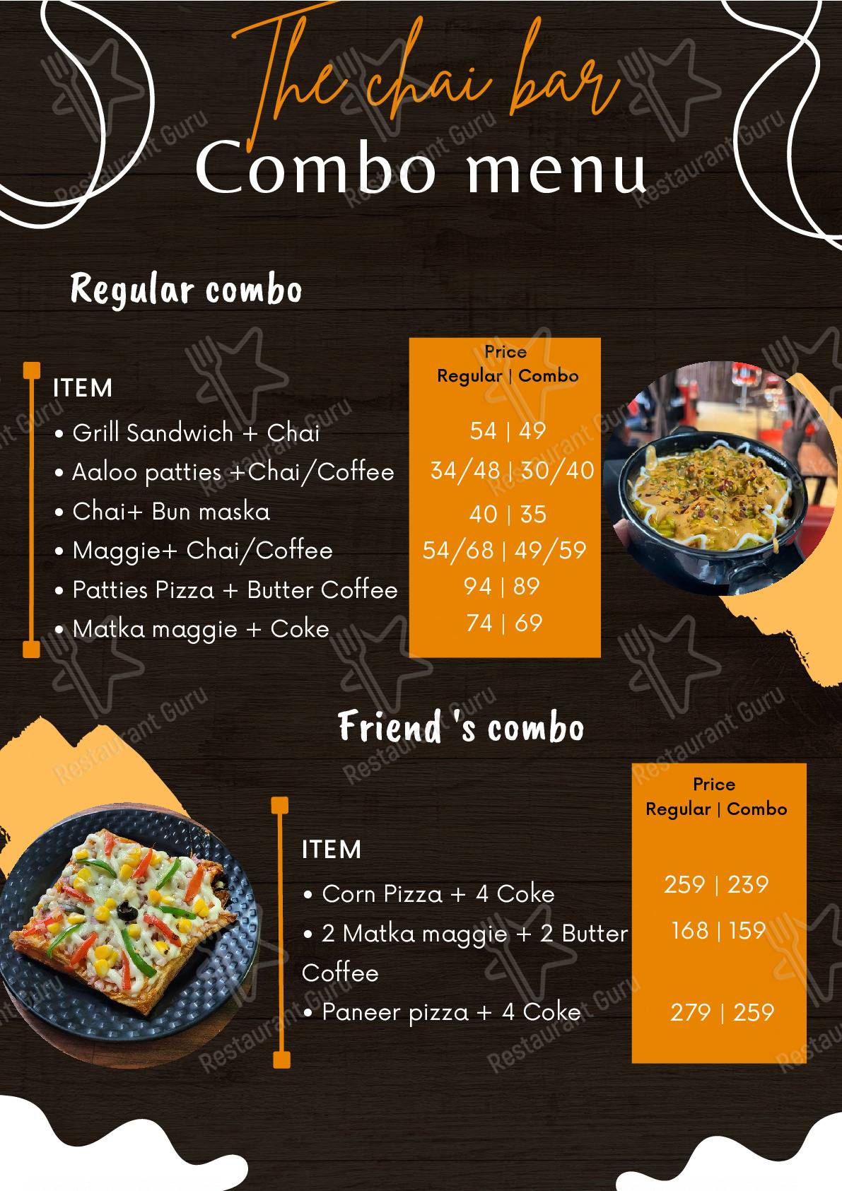 Menu for the The chai bar cafe