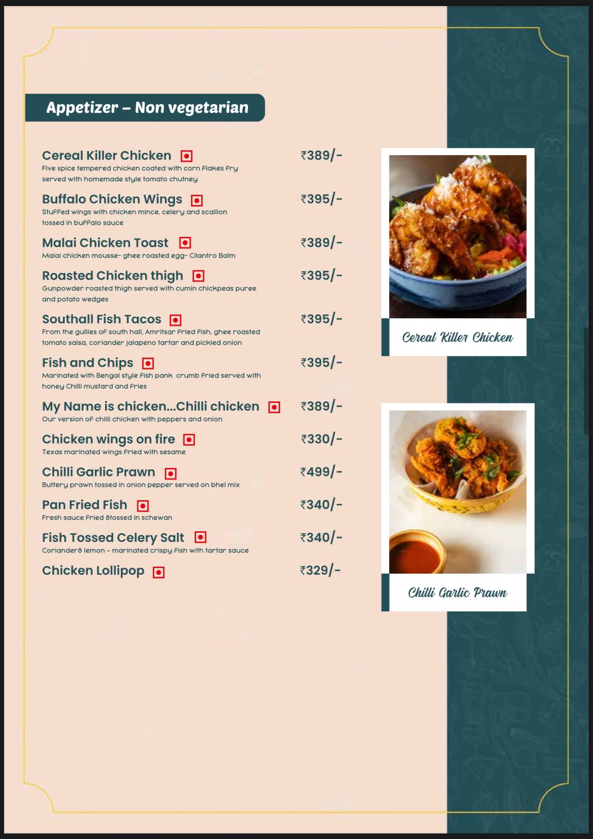 Zucca The Lounge menu