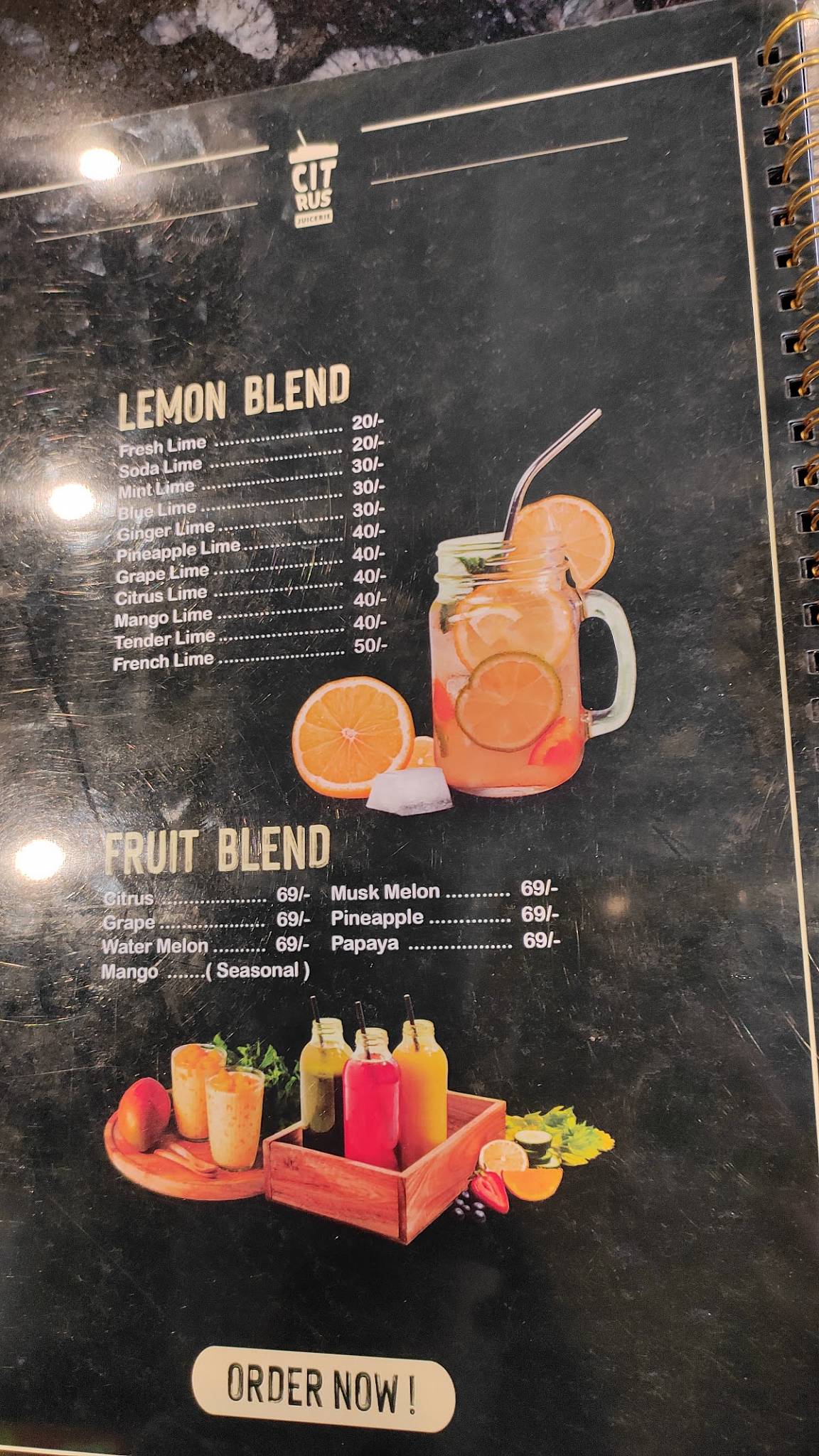 citrus the juicerie menu