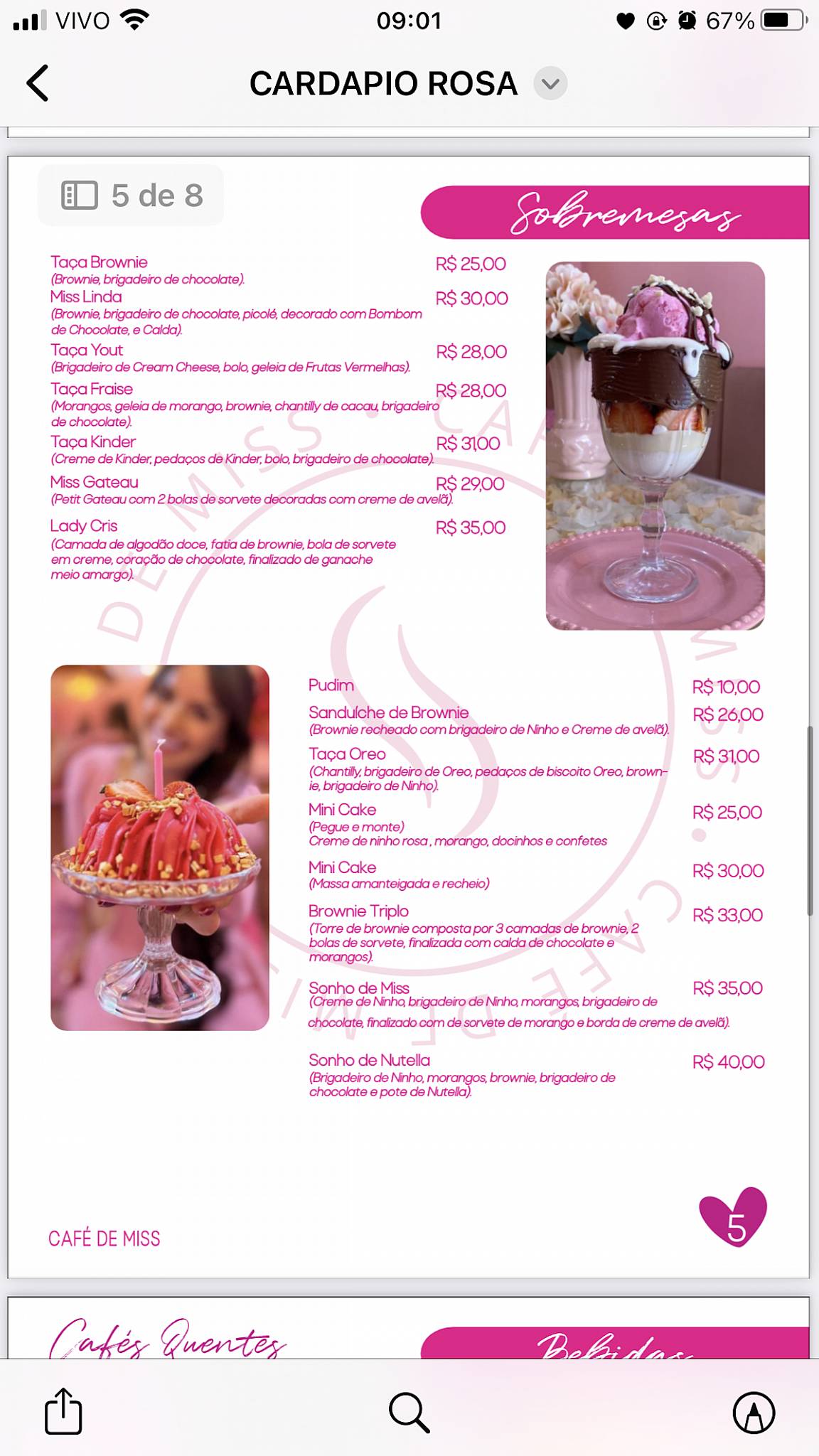 Café de Miss cardápio