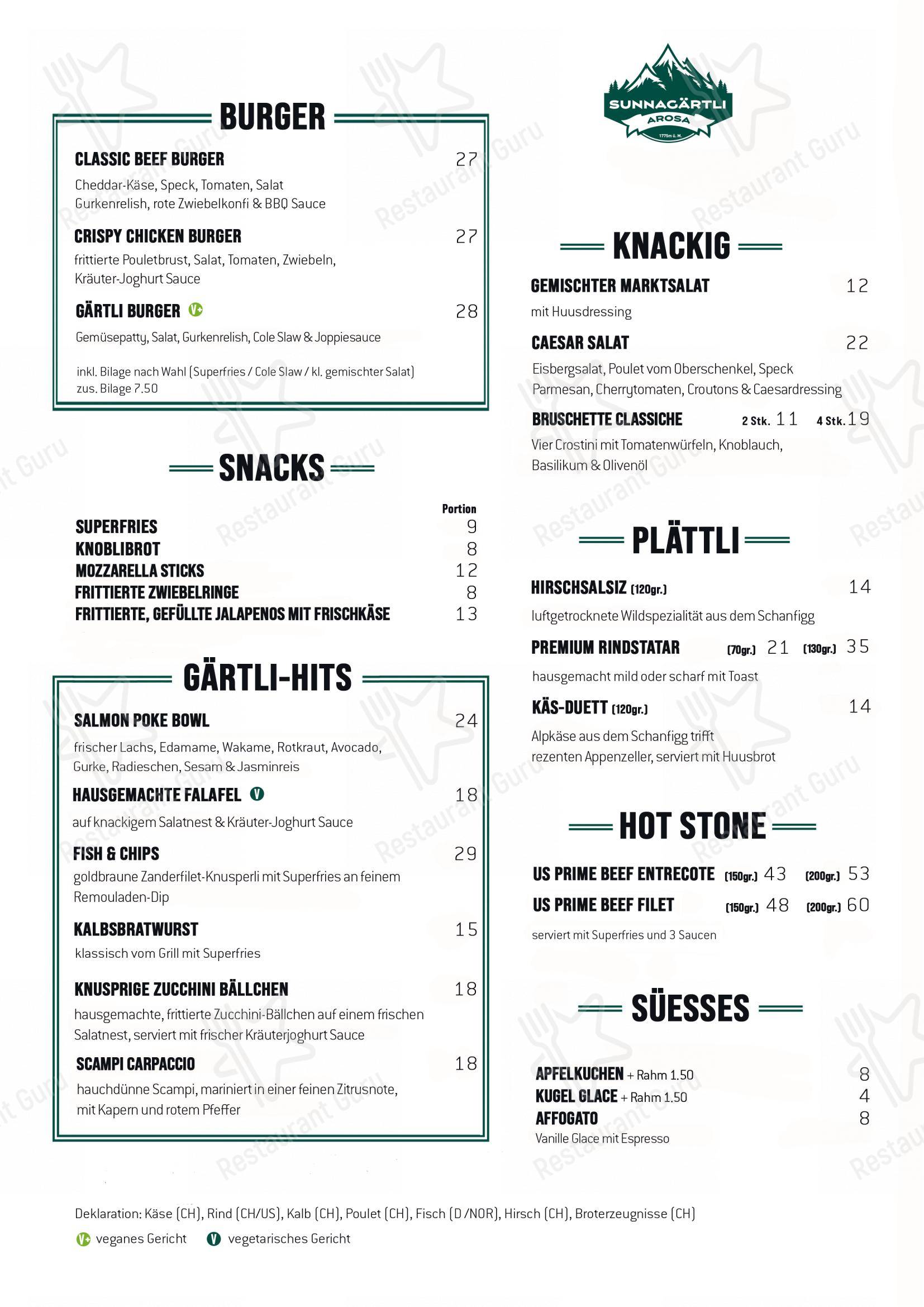 Menu di Café de Paris - 菜单