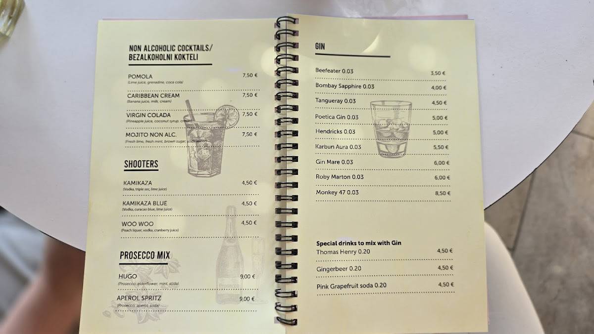 Menu di Caffe Bar Mačić 