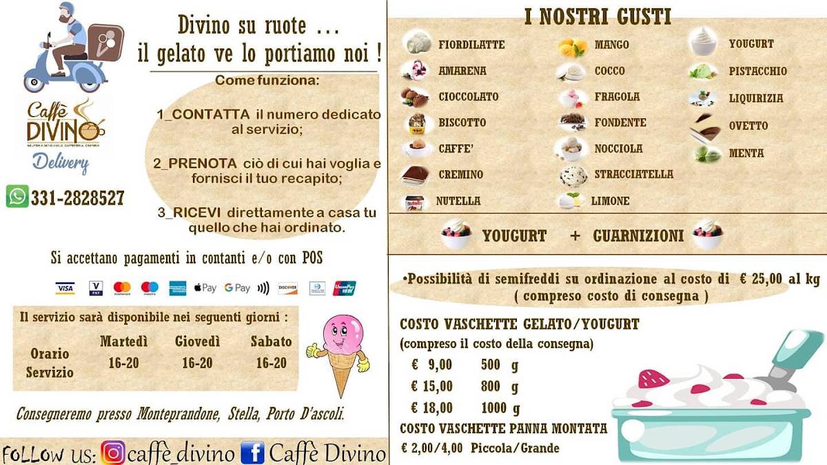 Menu di Caffè Divino 
