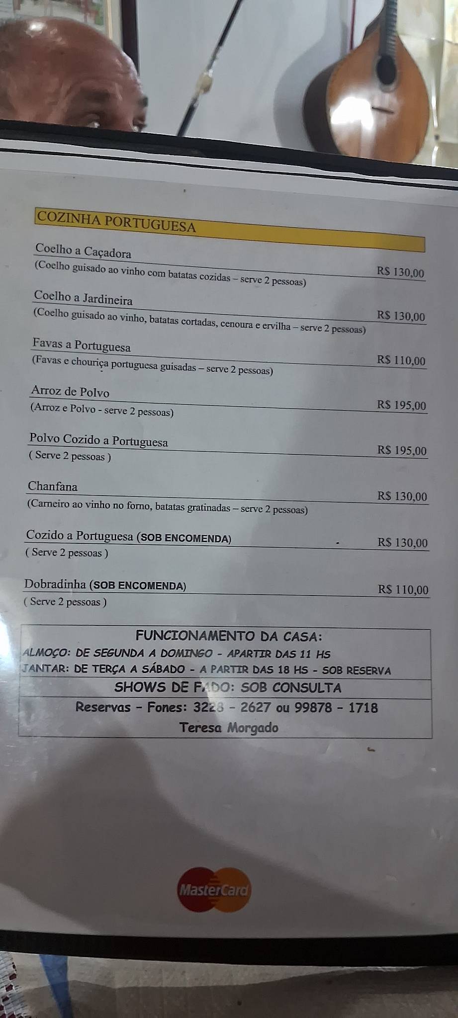 Cais do Porto Taberna cardápio