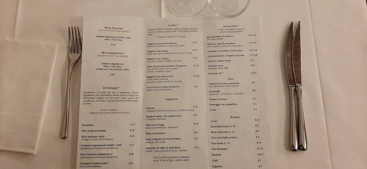 Menu di Ristorante il locandiere Caltagirone 