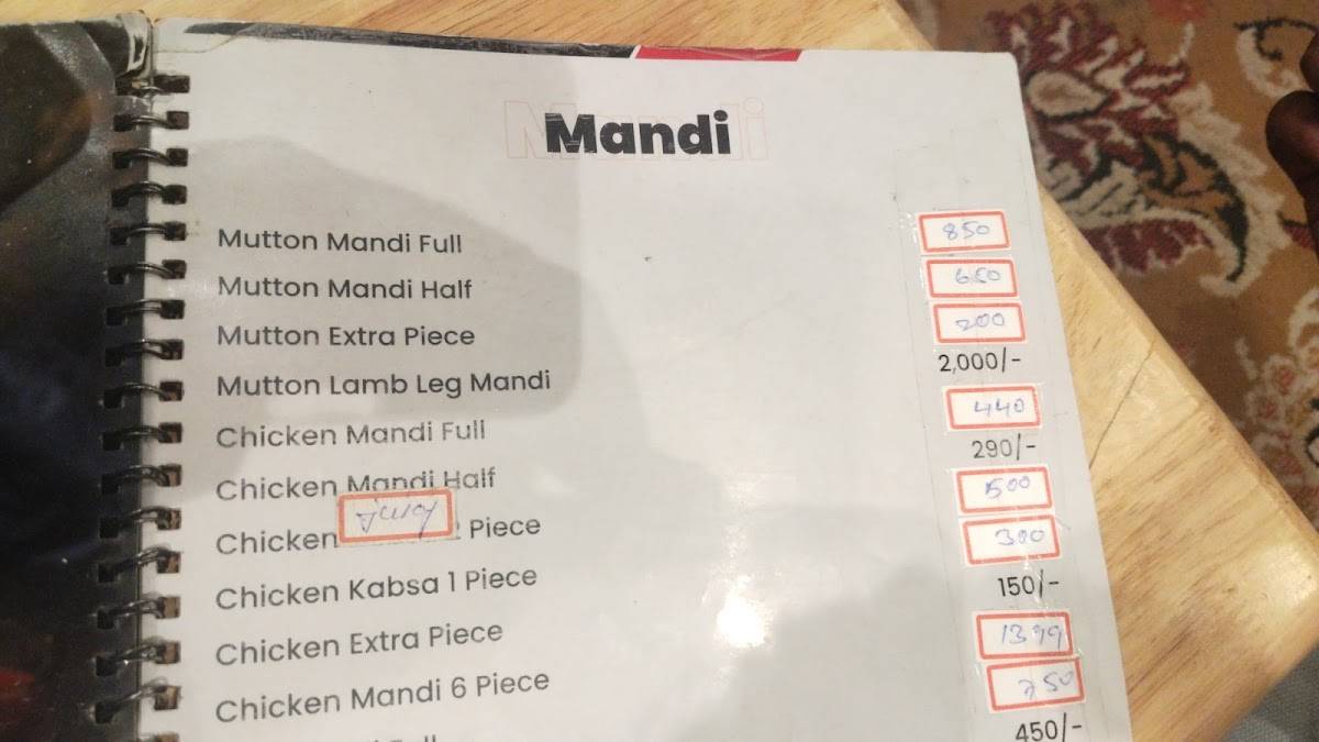 Capital Hotel - Malakpet menu
