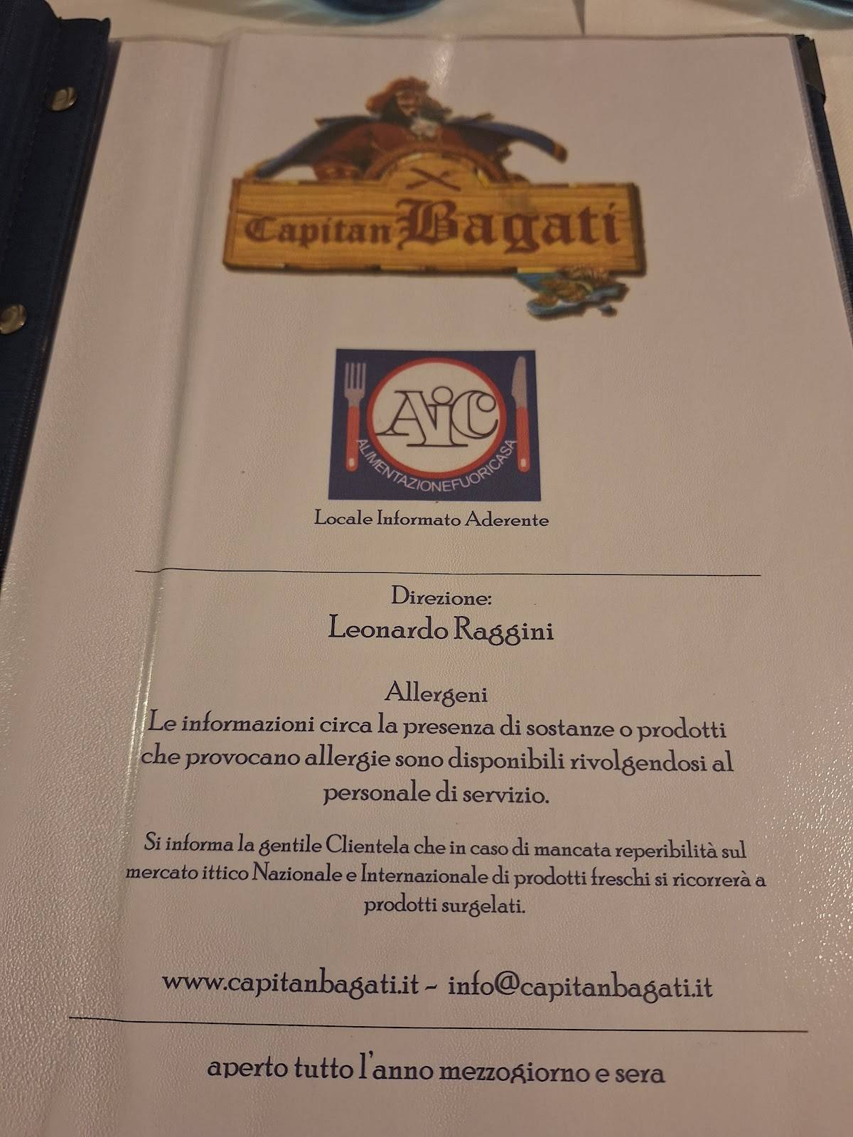 Menu di Capitan Bagati