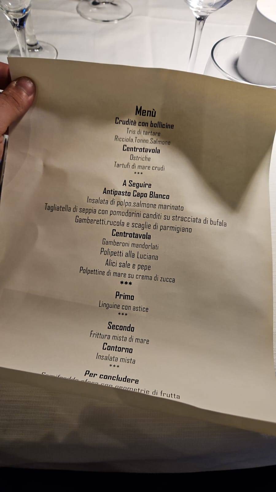 Menu di CapoBlanco Solarium & Restaurant 