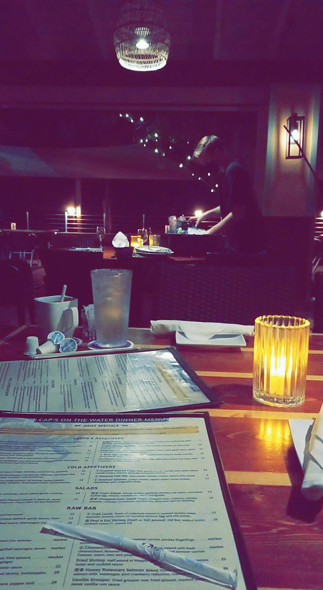 Menu at Cap's On the Water restaurant, Vilano Beach, Myrtle St