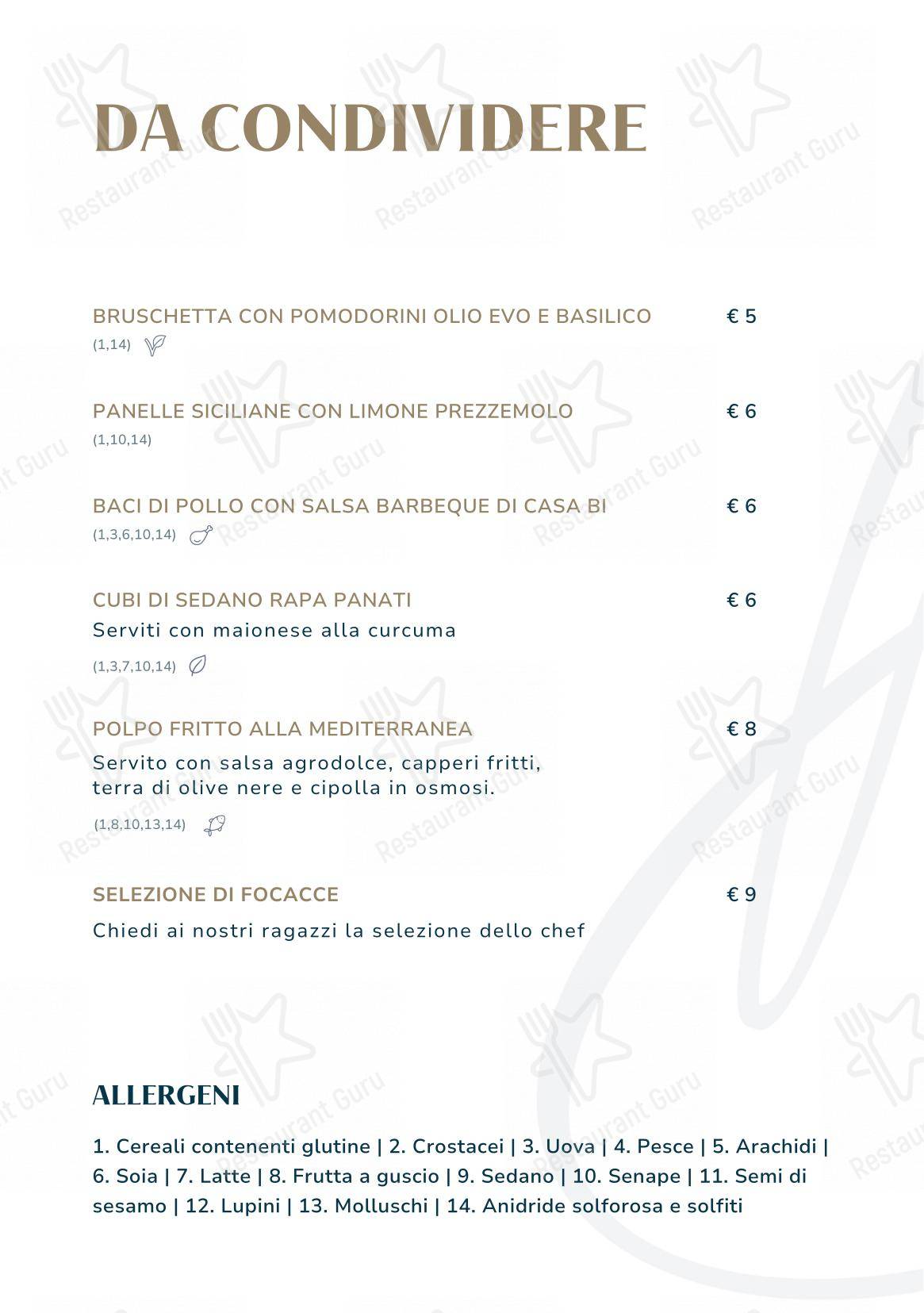 Casa Bi Restaurant in Milano - Menu