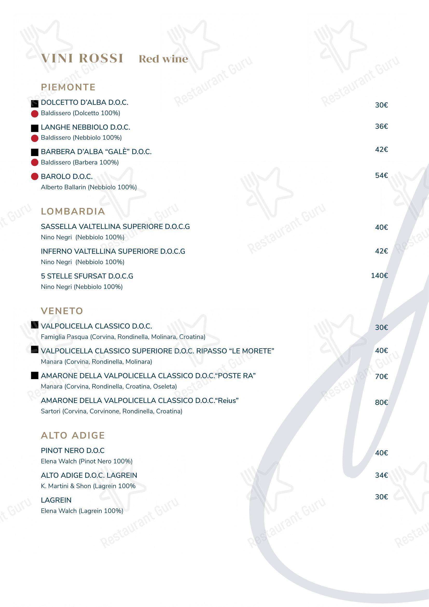Menu di Casa Bi Restaurant - Menu bar