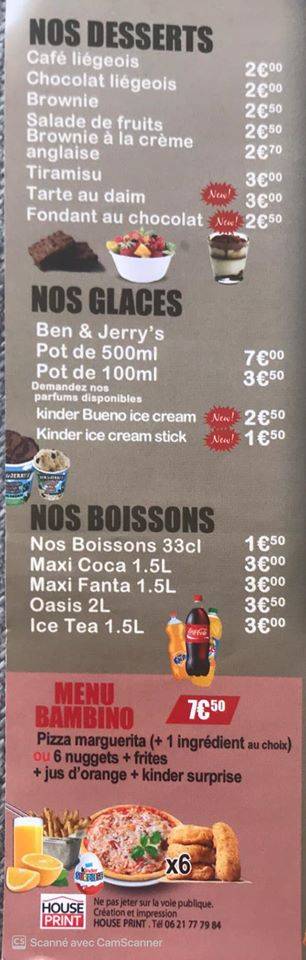 Menu de Casa Di Roma Pizza
